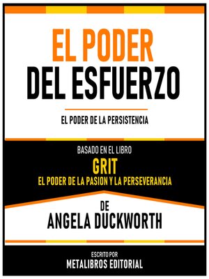 cover image of El Poder Del Esfuerzo--Basado En El Libro "Grit